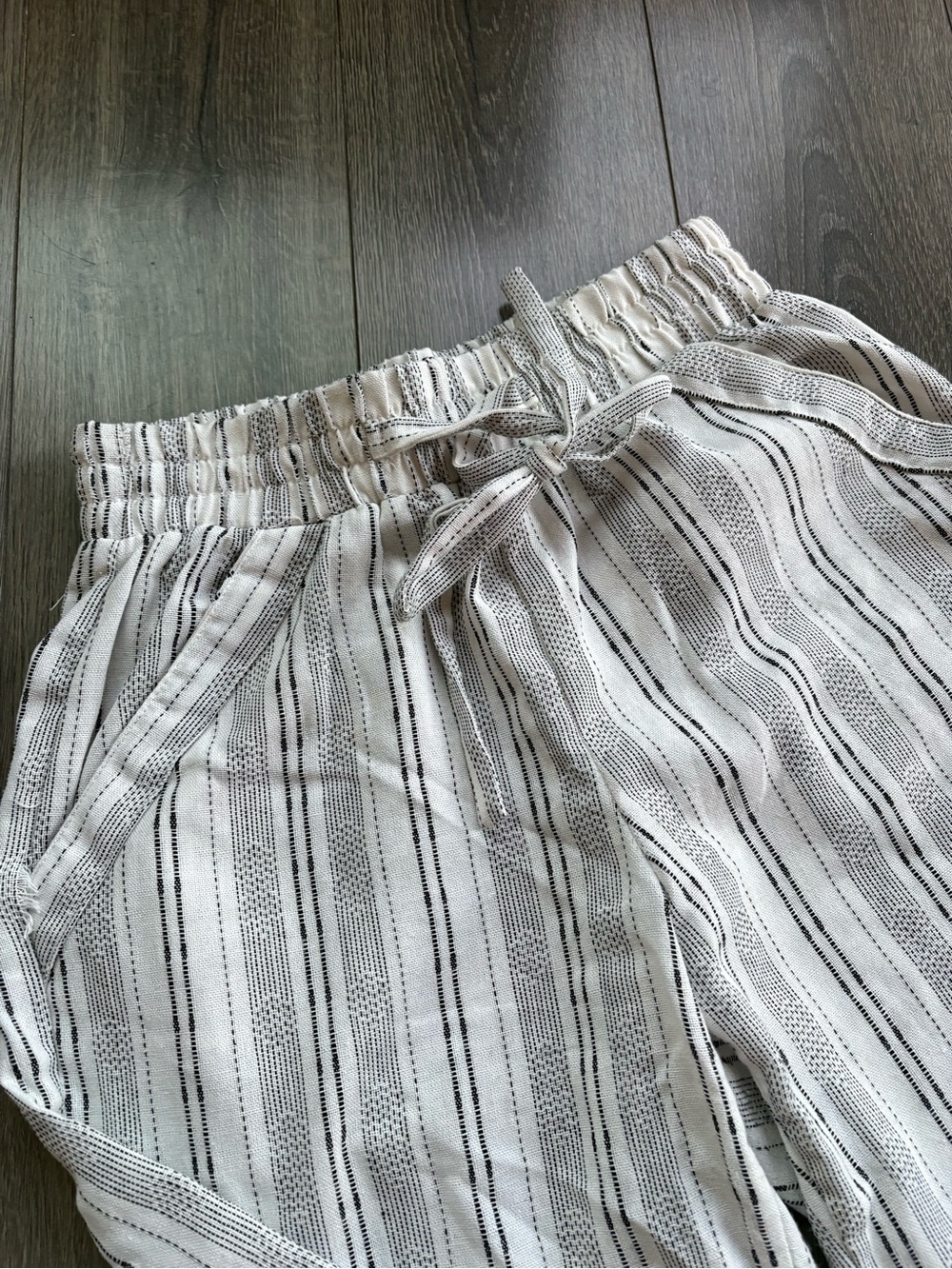 Sienna Sky White and Black Striped Drawstring pants